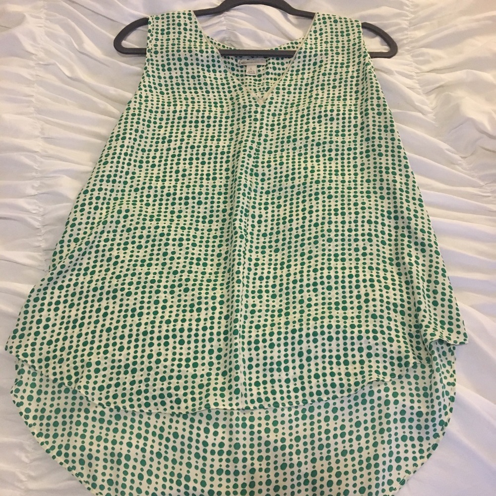Green and white polka dot tank top!